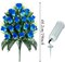 2 Sets (Pure Blue) Memorial Flowers Bouquet with Cemetery Vase